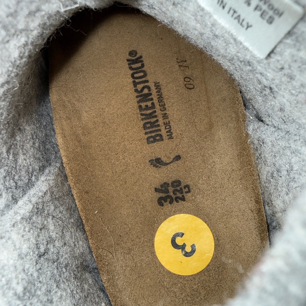 BIRKENSTOCK ANDERMATT SHEARLING ANTHRACITE LIGHT GREY🦋 - Picture 9 of 11